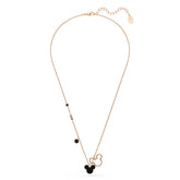 Mickey & Minnie pendant, Black, Rose gold-tone plated